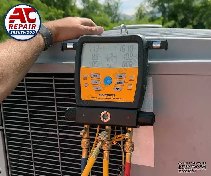AC Repair Brentwood technician servicing an air conditioning unit in Brentwood, CA